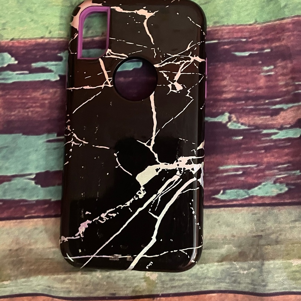 iPhone X case purple and black